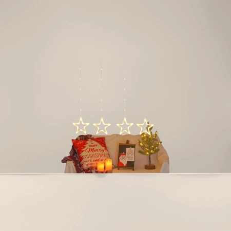 Christmas decorative star light string warm white LED festive atmosphere hanging decoration Christmas decorative star light string warm white LED festive atmosphere hanging decoration